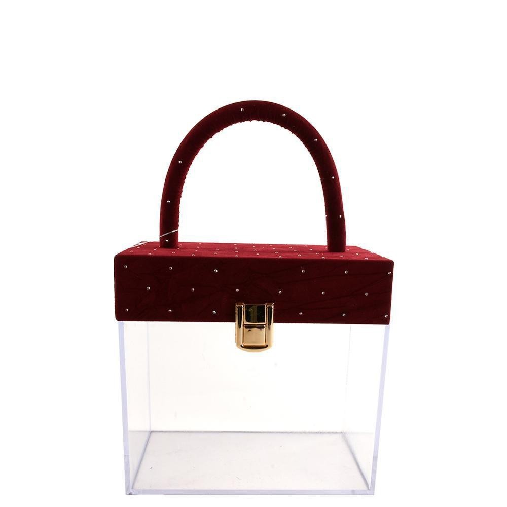 BORSETTA PLEXI ROSSO H.16